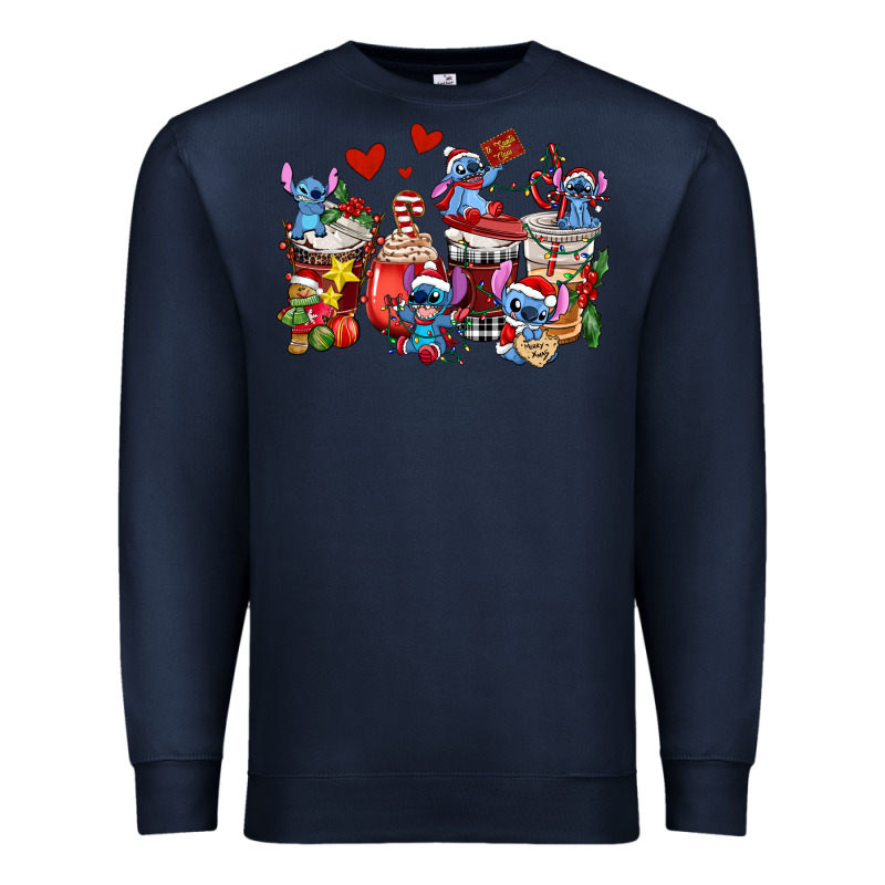 Christmas Stitch Coffee Cups Premium Sweatshirt by AdoDesignShop | Teevron