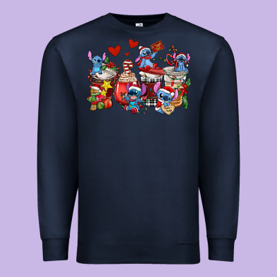 Christmas Stitch Coffee Cups Premium Sweatshirt Designed By Adodesignshop