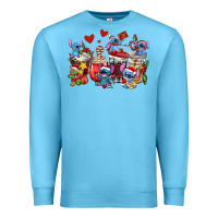 Ocean Blue christmas stitch coffee cups Premium Sweatshirt - AdoDesignShop