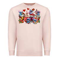 Pale Pink christmas stitch coffee cups Premium Sweatshirt - AdoDesignShop
