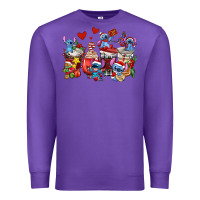 Purple christmas stitch coffee cups Premium Sweatshirt - AdoDesignShop