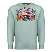 Seafoam christmas stitch coffee cups Premium Sweatshirt - AdoDesignShop