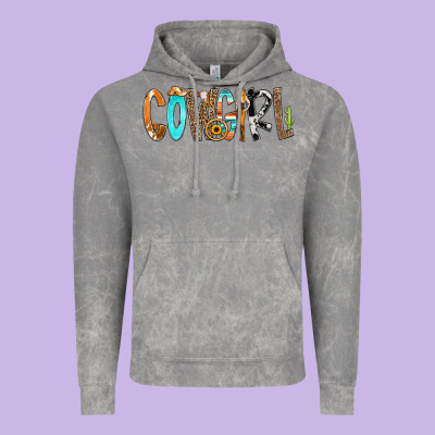Cowgirl Min Vintage Hoodie Designed By Cowcowdesign