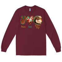 Burgundy Peace Love Guinea Pigs Long Sleeve Tee - Jasminsmagicworld