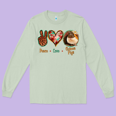 Peace Love Guinea Pigs Long Sleeve Tee Designed By Jasminsmagicworld