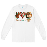 White Peace Love Guinea Pigs Long Sleeve Tee - Jasminsmagicworld
