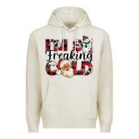 Oatmeal Heather Im So Freaking Cold Premium Hoodie - CowhideDigitalArt