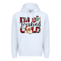 White Im So Freaking Cold Premium Hoodie - CowhideDigitalArt