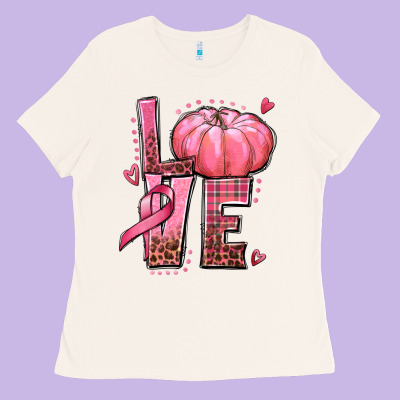 Love Cancer Pumpkin Ladies Tee Designed By Texasbilliewilder