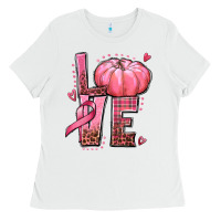 White love cancer pumpkin Ladies Tee - texasbilliewilder
