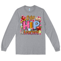 Heather Grey Easter Day One hip Teacher Long Sleeve Tee - OliviaCreatesArt