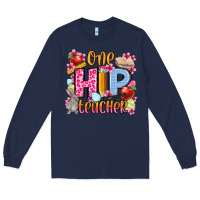 Navy Easter Day One hip Teacher Long Sleeve Tee - OliviaCreatesArt