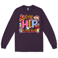 Plum Easter Day One hip Teacher Long Sleeve Tee - OliviaCreatesArt