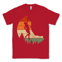 Red Retro Rock Climbing Vintage Climber Classic Tee - longCreatives