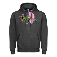 Balerina T Rex Dinosaur With Tutu Zipper Hoodie | Teevron