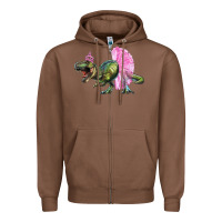 Chestnut balerina t rex dinosaur with tutu Zipper Hoodie - Artiststas