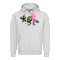 Dove Grey balerina t rex dinosaur with tutu Zipper Hoodie - Artiststas