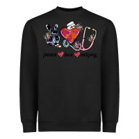 Black peace love nursing Heavyweight Sweatshirt - SublimationCraftShop