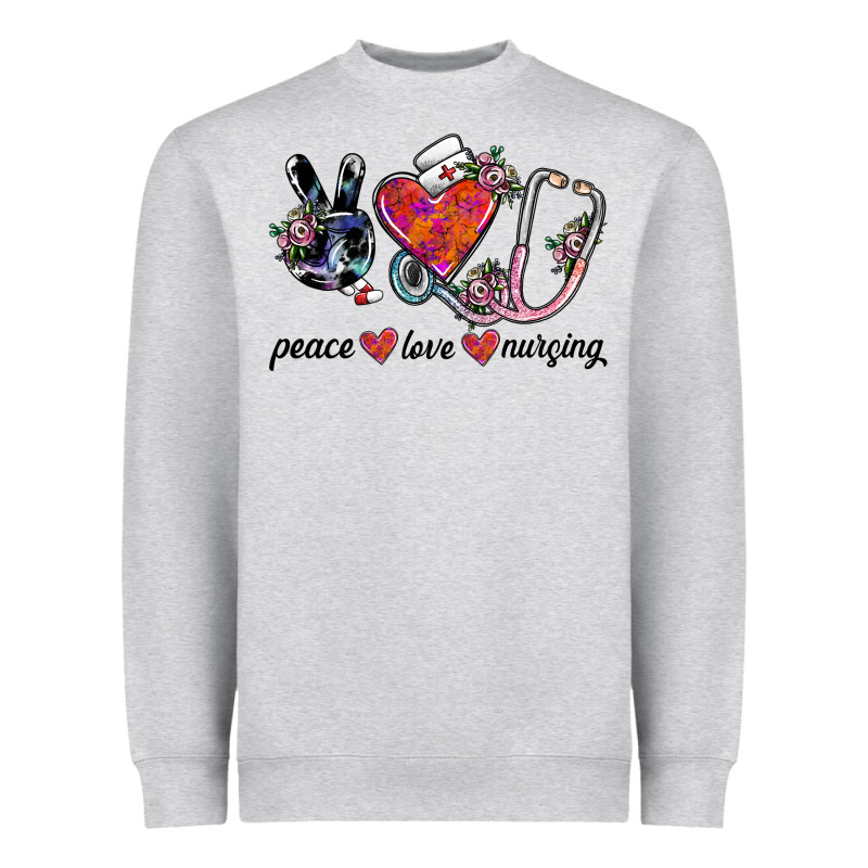 Peace Love Nursing Heavyweight Sweatshirt by SublimationCraftShop | Teevron