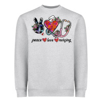Heather Grey peace love nursing Heavyweight Sweatshirt - SublimationCraftShop