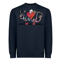 Navy peace love nursing Heavyweight Sweatshirt - SublimationCraftShop