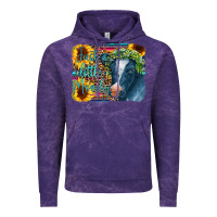 Cloud Purple Cow Serape Just a Little Moody Vintage Hoodie - CowCowDesign