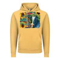 Vintage Mustard Cow Serape Just a Little Moody Vintage Hoodie - CowCowDesign