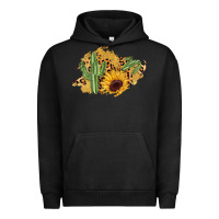 Pigment Black cactus leopard sunflower glitter  patch Urban Hoodie - AdoDesignShop