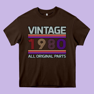Vintage 1980 Birthday Heavy Core Tee Designed By Bettercallsaul
