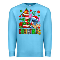 Ocean Blue my first christmas stitch Premium Sweatshirt - AdoDesignShop