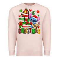 Pale Pink my first christmas stitch Premium Sweatshirt - AdoDesignShop