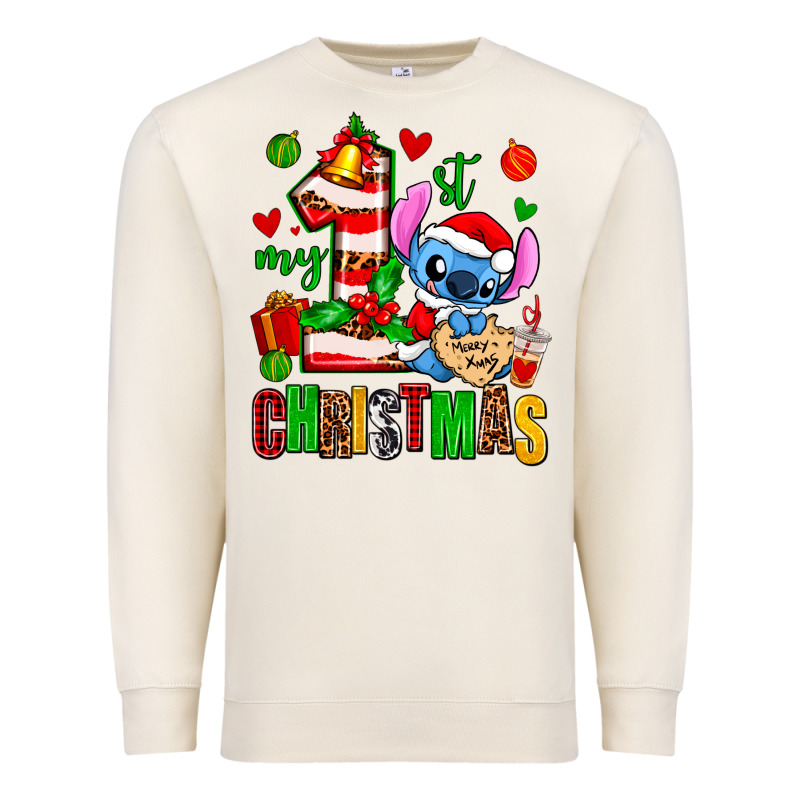 My First Christmas Stitch Premium Sweatshirt by AdoDesignShop | Teevron