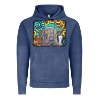 Vintage Denim Cows Glitter Turquoise Leopard Sunflowers Vintage Hoodie - CowCowDesign
