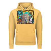 Vintage Mustard Cows Glitter Turquoise Leopard Sunflowers Vintage Hoodie - CowCowDesign