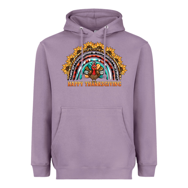 Happy Thanksgiving Rainbow Heavyweight Hoodie by BarkalooDesign | Teevron