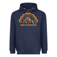 Navy happy thanksgiving rainbow Heavyweight Hoodie - BarkalooDesign
