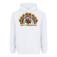 White happy thanksgiving rainbow Heavyweight Hoodie - BarkalooDesign