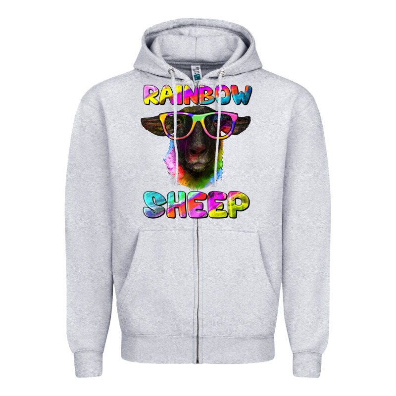 Rainbow Sheep Suffolk Sheep Zipper Hoodie by Artiststas | Teevron