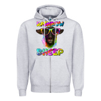Heather Grey rainbow sheep suffolk sheep Zipper Hoodie - Artiststas