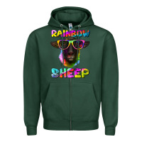 Sports Green rainbow sheep suffolk sheep Zipper Hoodie - Artiststas