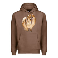 Chestnut Pomeranian Dog Illustrations Premium Hoodie - LillyAllenDesigns