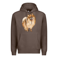 Coffee Pomeranian Dog Illustrations Premium Hoodie - LillyAllenDesigns