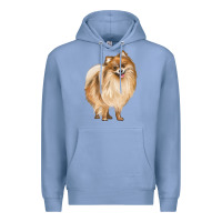 Colony Blue Pomeranian Dog Illustrations Premium Hoodie - LillyAllenDesigns