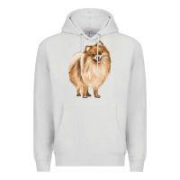 Dove Grey Pomeranian Dog Illustrations Premium Hoodie - LillyAllenDesigns