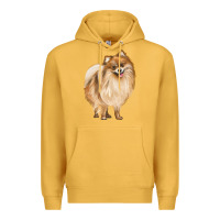 Mustard Pomeranian Dog Illustrations Premium Hoodie - LillyAllenDesigns
