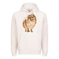 Pale Pink Pomeranian Dog Illustrations Premium Hoodie - LillyAllenDesigns