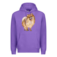Purple Pomeranian Dog Illustrations Premium Hoodie - LillyAllenDesigns