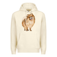 Sandshell Pomeranian Dog Illustrations Premium Hoodie - LillyAllenDesigns