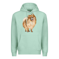 Seafoam Pomeranian Dog Illustrations Premium Hoodie - LillyAllenDesigns