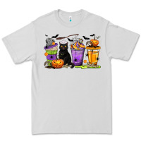 Dove Grey Halloween Cat Coffee Cups Premium Tee - texasbilliewilder